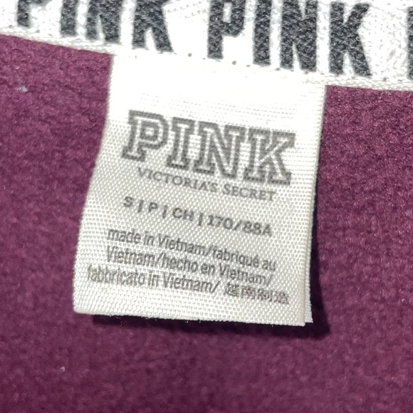 Victoria’s Secret Pink Sweatshirt 1/2 Zip Pullover Lace up Side Details Big Logo - Picture 4 of 8